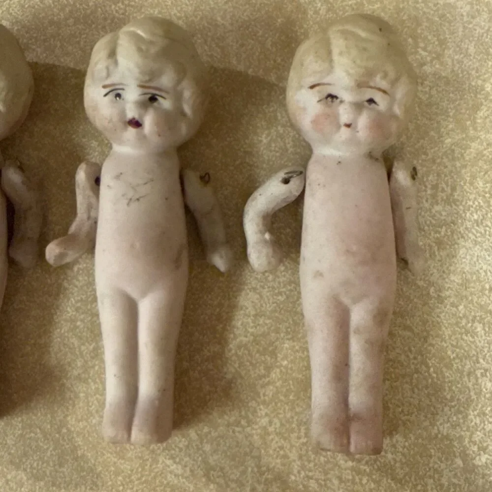 Vintage Occupied Japan Bisque Porcelain Doll Dolls Mini Figurines Jointed Lot 5 - Picture 4 of 14